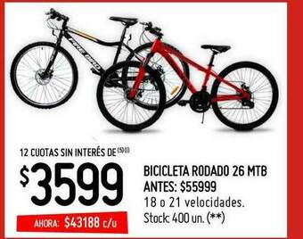 Walmart Bicicleta Rodado 26 Mtb oferta