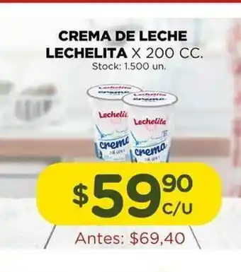 Super MAMI Lechelita Crema De Leche x 200cc oferta