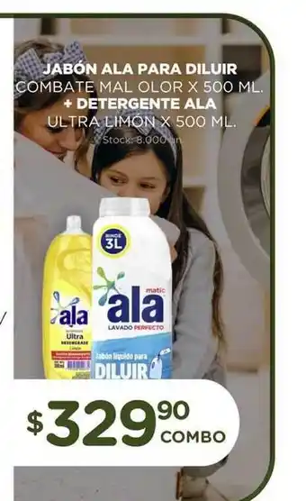 Super MAMI Ala Para Diluir Jabón Combate Mal Olor x 500ml + Ala Detergente Ultra Limón x 500ml oferta
