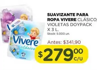Super MAMI Vivere Clásico Violetas Suavizante Para Ropa Doypack x 3L oferta