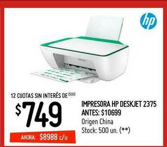 Walmart Impresora Hp Deskjet 2375 oferta
