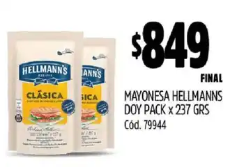 Supermercados Yaguar Mayonesa Hellmann's Doy Pack x 237 grs oferta