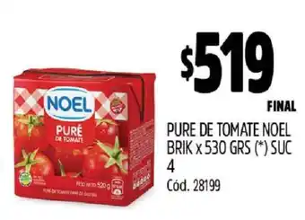 Supermercados Yaguar PURE DE TOMATE NOEL BRIK x 530 GRS oferta