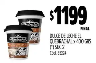 Supermercados Yaguar Dulce de Leche El Quebrachal x 400 grs oferta