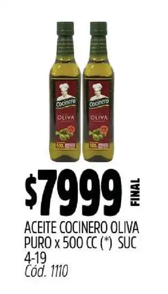 Supermercados Yaguar ACEITE COCINERO OLIVA PURO x 500 CC oferta