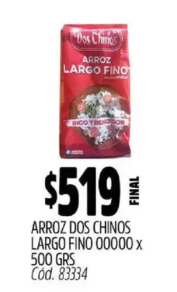 Supermercados Yaguar ARROZ DOS CHINOS LARGO FINO 00000 X 500 GRS oferta