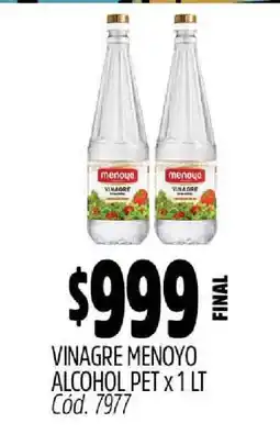 Supermercados Yaguar VINAGRE MENOYO ALCOHOL PET x 1 LT oferta