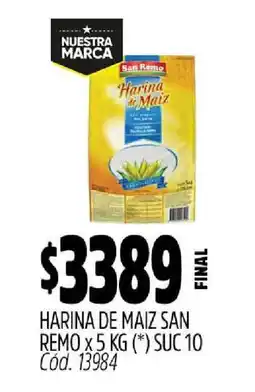 Supermercados Yaguar Harina de Maiz San Remo x 5 KG oferta