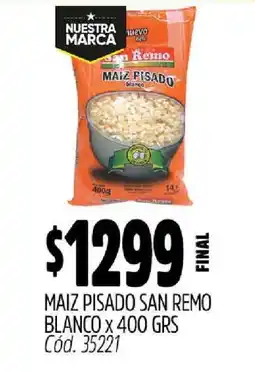 Supermercados Yaguar Maiz Pisado San Remo Blanco x 400 grs oferta
