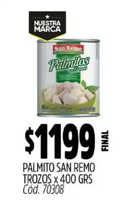 Supermercados Yaguar PALMITO SAN REMO TROZOS x 400 GRS oferta