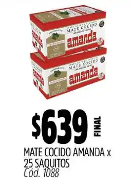Supermercados Yaguar Mate Cocido Amanda x 25 Saquitos oferta