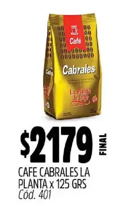 Supermercados Yaguar Cafe Cabrales La Planta x 125 GRS oferta