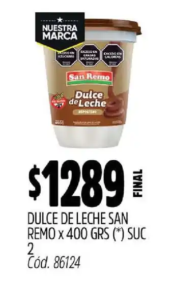 Supermercados Yaguar Dulce de Leche San Remo oferta