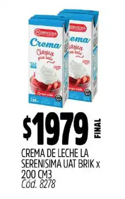 Supermercados Yaguar CREMA DE LECHE LA SERENISIMA UAT BRIK x 200 CM3 oferta