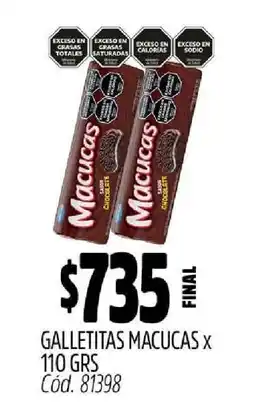 Supermercados Yaguar GALLETITAS MACUCAS x 110 GRS oferta