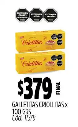 Supermercados Yaguar Galletitas Criollitas x 100 GRS oferta