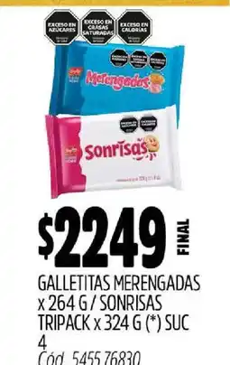 Supermercados Yaguar Galletitas Merengadas / Sonrisas Tripack oferta