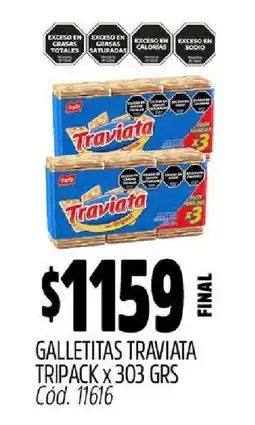 Supermercados Yaguar Galletitas Traviata Tripack x 303 GRS oferta