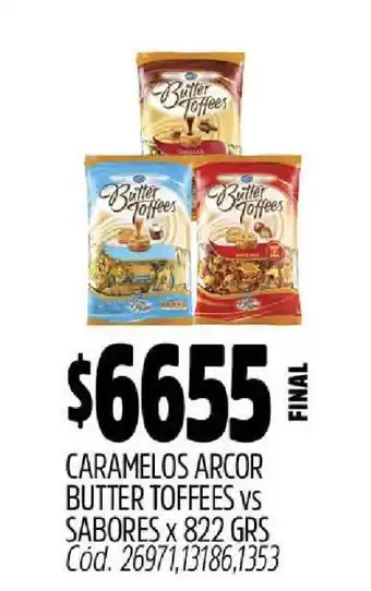 Supermercados Yaguar Caramelos Arcor Butter Toffees vs Sabores oferta