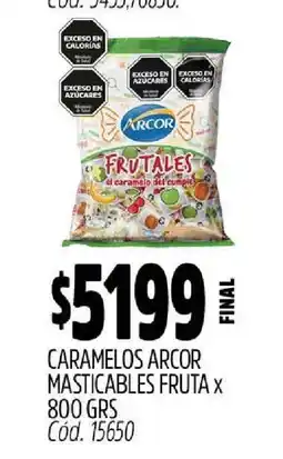 Supermercados Yaguar CARAMELOS ARCOR MASTICABLES FRUTA x 800 GRS oferta