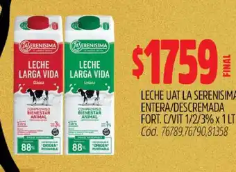 Supermercados Yaguar Leche UAT La Serenísima oferta