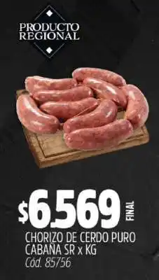 Supermercados Yaguar Chorizo de Cerdo Puro Cabana SR x KG oferta