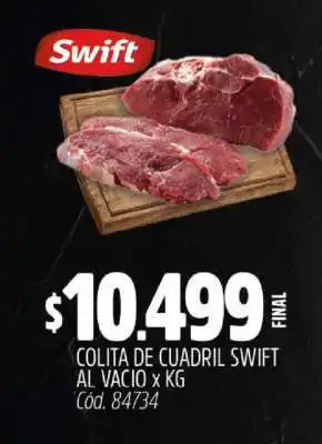 Supermercados Yaguar Colita de Cuadril Swift al Vacio x KG oferta
