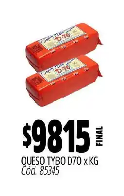 Supermercados Yaguar QUESO TYBO D70 x KG oferta