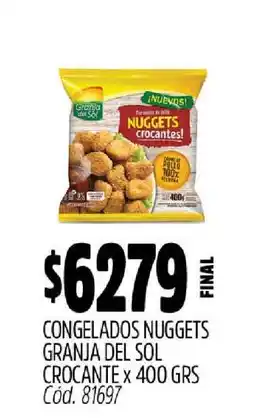 Supermercados Yaguar CONGELADOS NUGGETS GRANJA DEL SOL CROCANTE x 400 GRS oferta