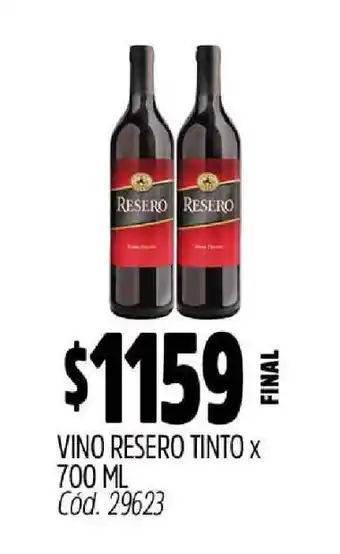 Supermercados Yaguar VINO RESERO TINTO X 700 ML oferta