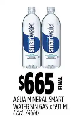 Supermercados Yaguar Agua Mineral Smart Water Sin Gas x 591 ml oferta
