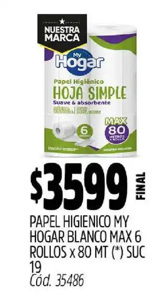 Supermercados Yaguar PAPEL HIGIENICO MY HOGAR BLANCO MAX oferta