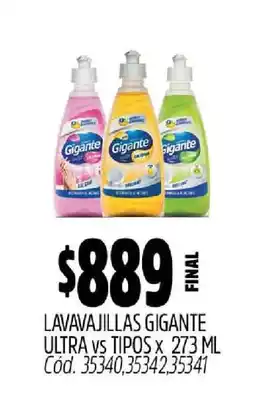 Supermercados Yaguar Lavavajillas Gigante Ultra oferta