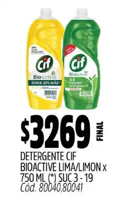 Supermercados Yaguar Detergente CIF Bioactive Lima/Limon oferta