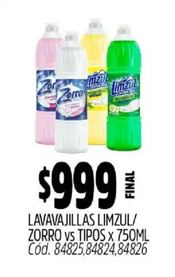 Supermercados Yaguar Lavavajillas Limzul/Zorro oferta