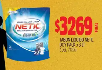 Supermercados Yaguar JABON LIQUIDO NETIC DOY PACK x 3 LT oferta