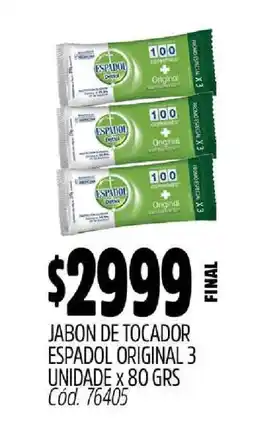 Supermercados Yaguar Jabon de Tocador Espadol Original 3 Unidades x 80 GRS oferta