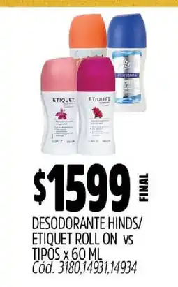Supermercados Yaguar Desodorante Hinds Etiquet Roll On oferta