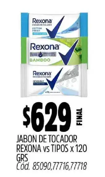 Supermercados Yaguar Jabón de tocador Rexona oferta