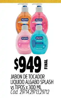 Supermercados Yaguar Jabón de Tocador Líquido Algabo Splash oferta