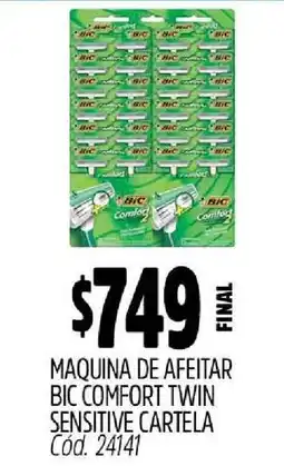 Supermercados Yaguar MAQUINA DE AFEITAR BIC COMFORT TWIN SENSITIVE CARTELA oferta