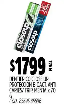 Supermercados Yaguar Dentífrico Close Up Protección Bioactiva oferta