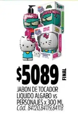 Supermercados Yaguar Jabón de Tocador Líquido Algabo VS Personajes oferta