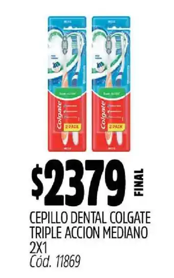 Supermercados Yaguar Cepillo Dental Colgate Triple Acción Mediano 2x1 oferta