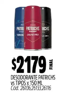 Supermercados Yaguar Desodorante PATRICHS oferta