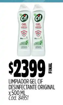 Supermercados Yaguar Limpiador Gel Cif Desinfectante Original x 500 ml oferta