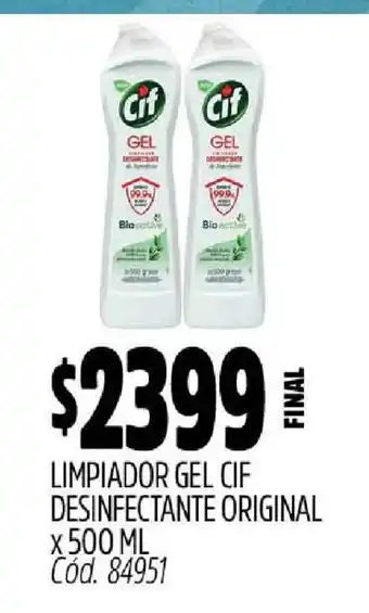 Supermercados Yaguar Limpiador Gel Cif Desinfectante Original x 500 ml oferta