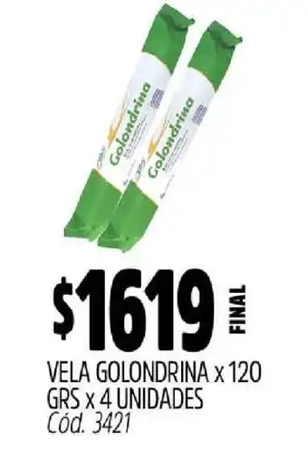 Supermercados Yaguar VELA GOLONDRINA x 120 GRS x 4 UNIDADES oferta