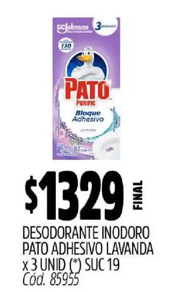 Supermercados Yaguar Desodorante Inodoro Pato Adhesivo Lavanda oferta