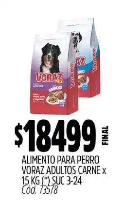 Supermercados Yaguar Alimento para perro Voraz Adultos Carne x 15 kg oferta